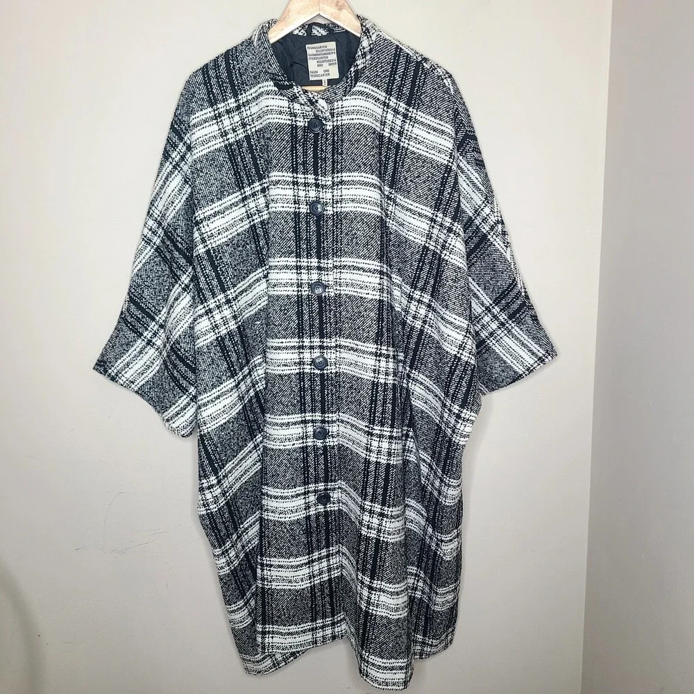 Baum Und Pferdgarten Darling Black White Plaid Oversized Coat 38 Scandi Style
